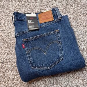Levi Strauss 501 Original Fit Blue Denim Jeans Straight Leg 34x32 (Actual 34x33)